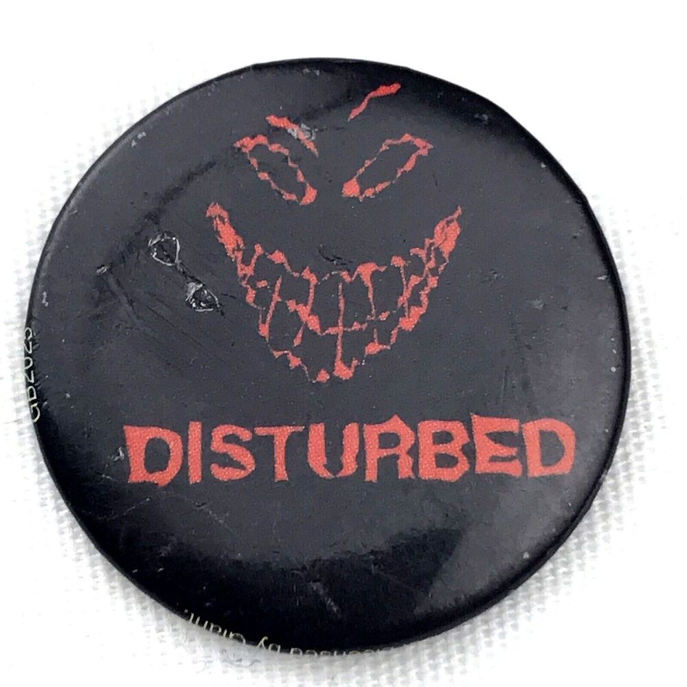 Disturbed Pin Button Small Vintage The Guy Mascot Band Merch Collectible